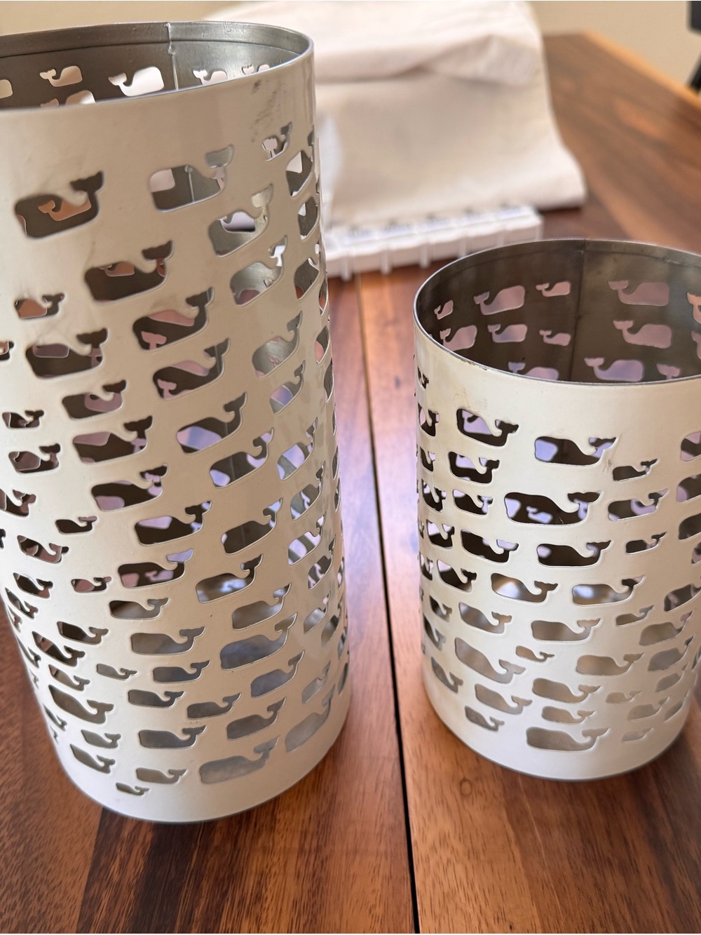 Vineyard Vines White Whale Cutout Metal Lanterns